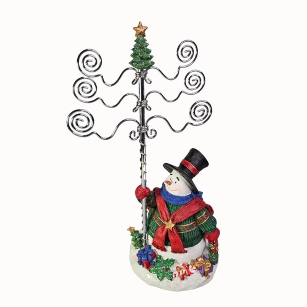 San Francisco Music Box Snowman Christmas Card Photo Holder Figurine Music Video